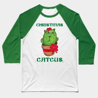 Christmas Catcus Holiday Cactus Cartoon Art Baseball T-Shirt